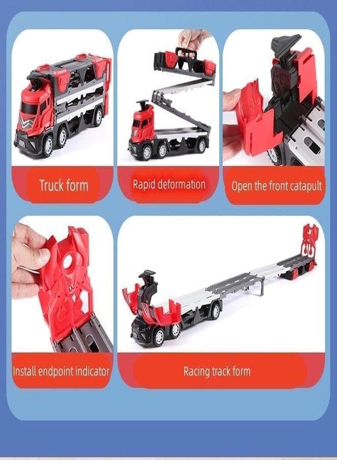 CIRBOX deformable Folding Catapult Rail Transport Truck Storage Container Toy car Set Two-in-one with 6 Alloy Cars, is Perfect as a for Boys and Girls Over 3 Years Old. (Transport Truck) - Image 5